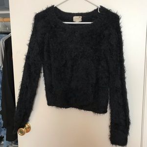 PacSun LA Hearts Brandy Dupe Fuzzy Black Sweater